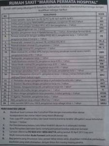 Lowongan Kerja Marina Permata Hospital Kalimantan Selatan